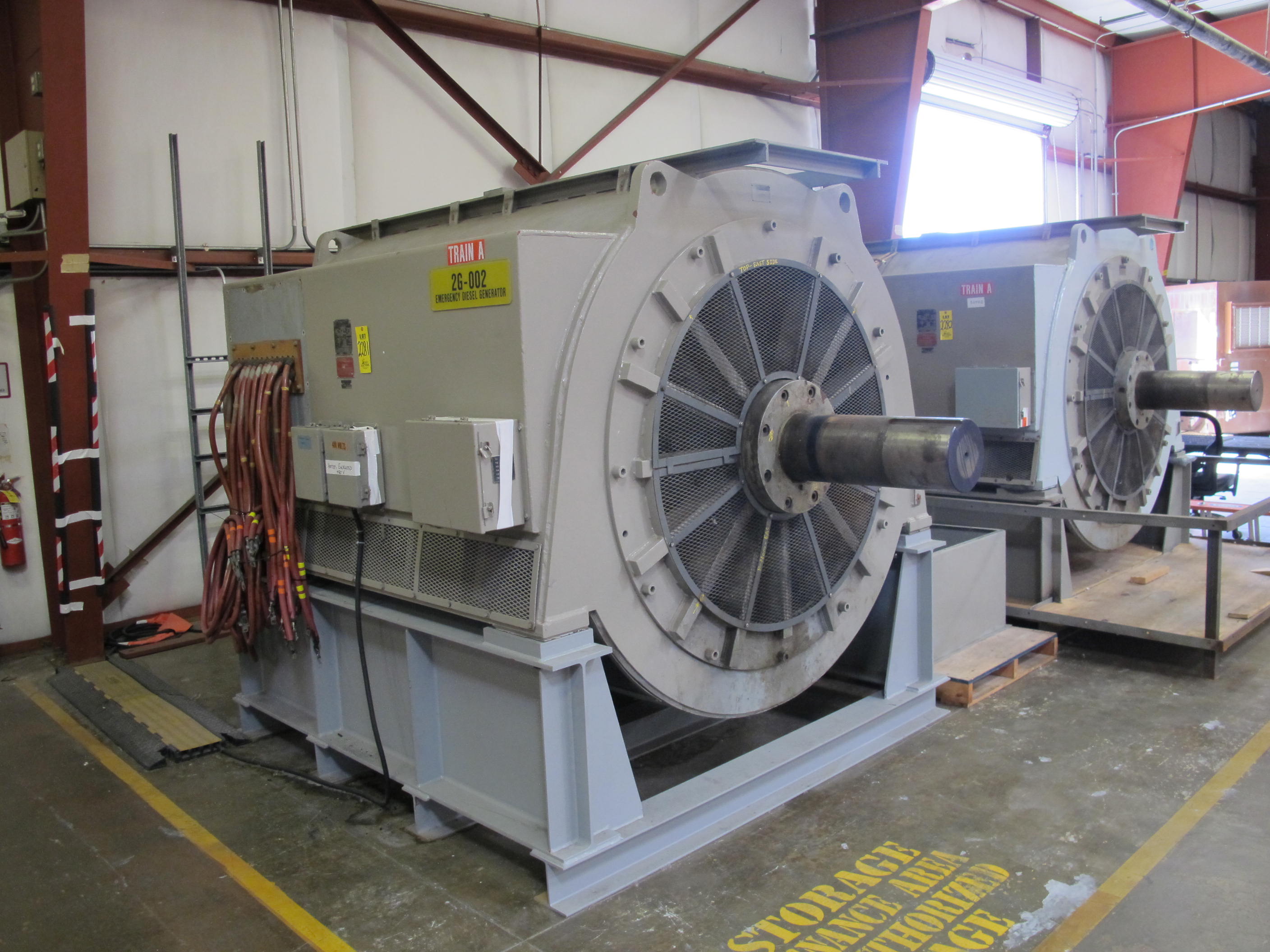 GENERATOR, ELECTRIC TYPE, 4700K WATT, 778 AMP, 4360 VOLT, EMERGENCY DIESEL 900 RPM KIND. TYPE SAB FRAME 21520-44 CONTINUOUS DUTY TWO BEARING HORIZONTAL SYNCHRONOUS INCLUDES TYPE FRBA BRUSHLESS EXCITERS (W-50) LOADING & HANDLING FEE $1000-